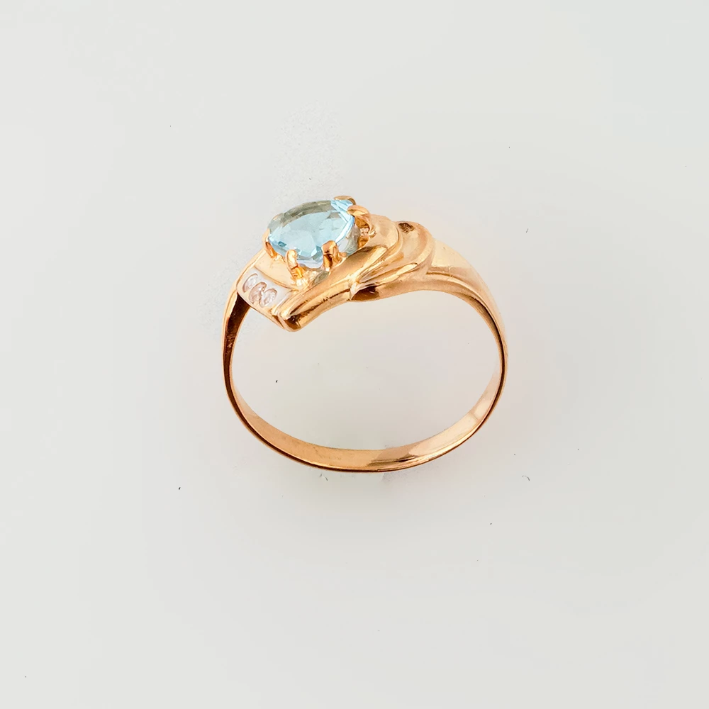 Кольцо с ситаллом из красного золота 585 пробы