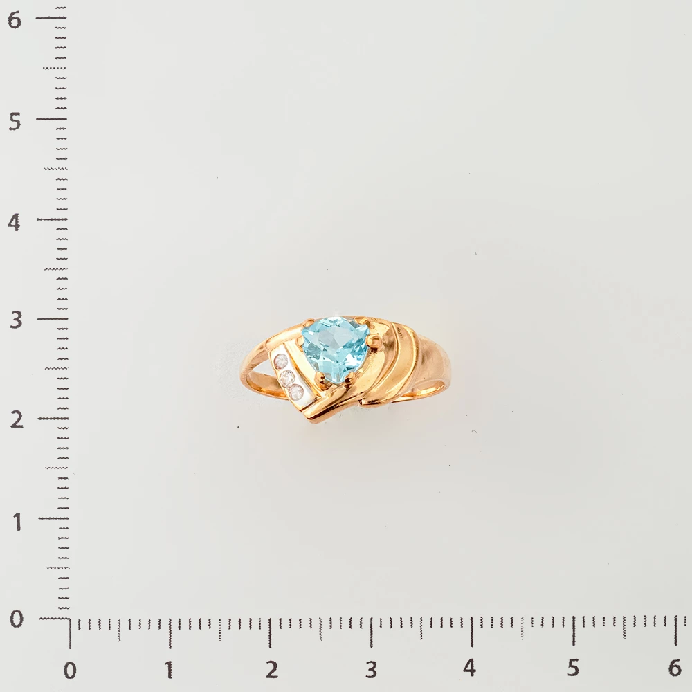 Кольцо с ситаллом из красного золота 585 пробы