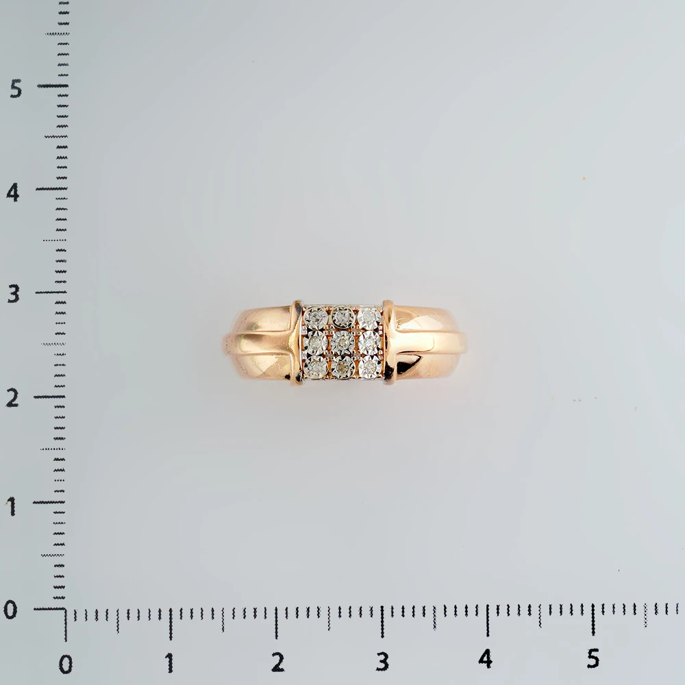 Кольцо с бриллиантом из красного золота 585 пробы