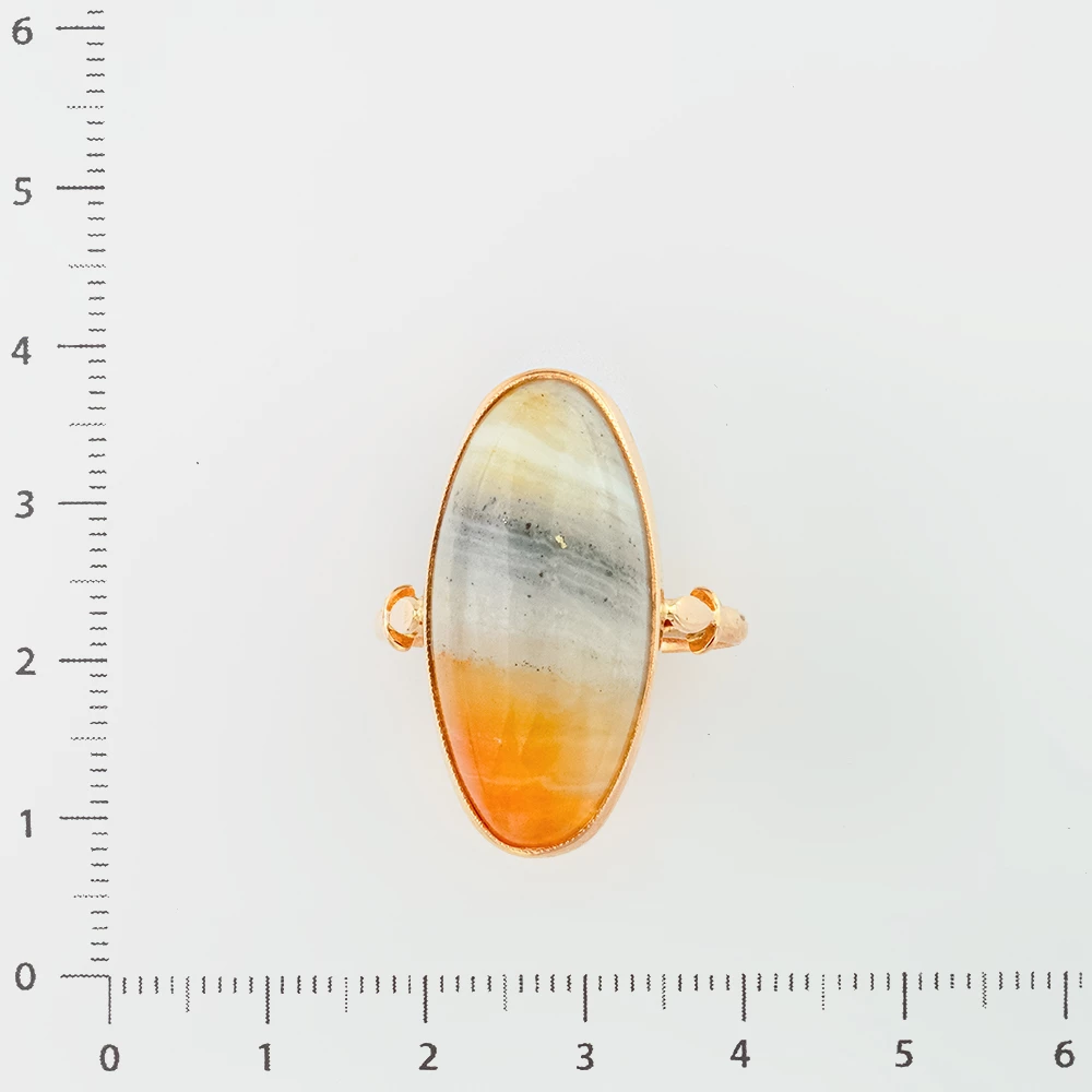 Кольцо с халцедоном из красного золота 583 пробы