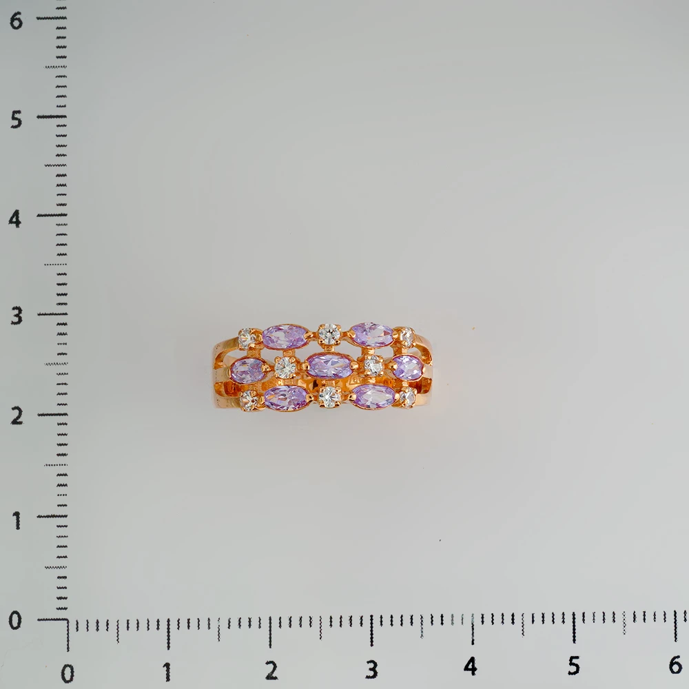 Кольцо с аметистом из красного золота 585 пробы