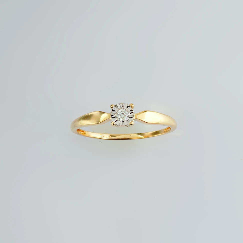 Кольцо с бриллиантом из желтого золота 585 пробы
