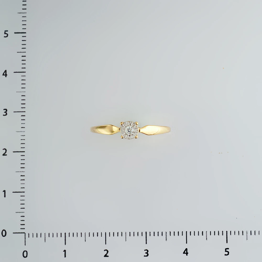 Кольцо с бриллиантом из желтого золота 585 пробы