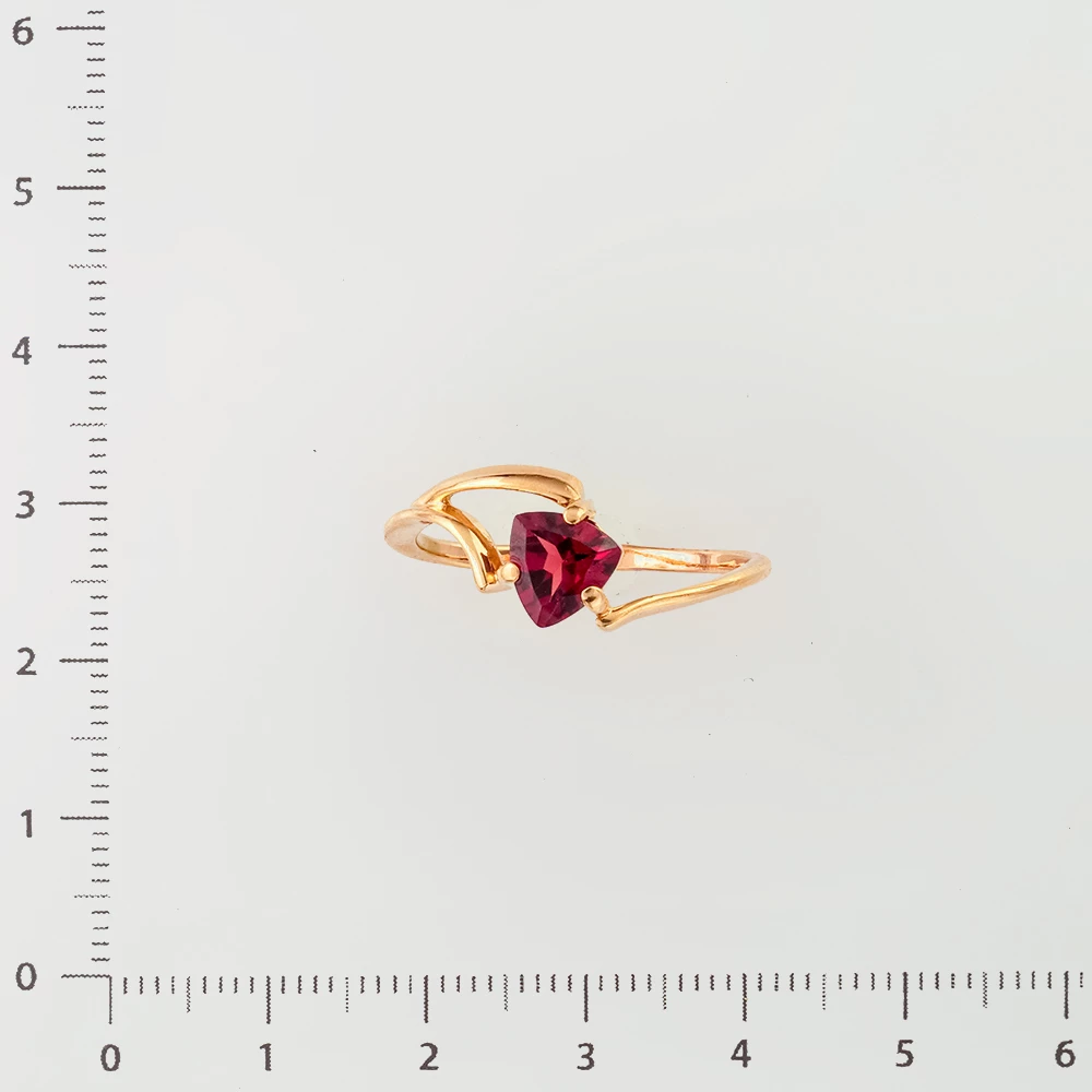 Кольцо с гранатом из красного золота 585 пробы