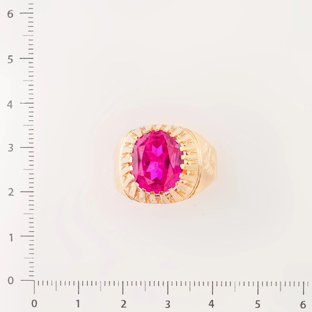 Кольцо с фианитом из красного золота 583 пробы