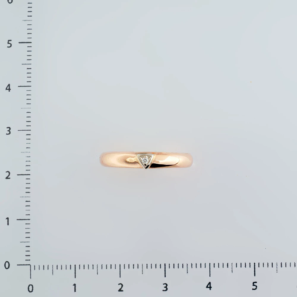 Кольцо с бриллиантом из красного золота 585 пробы