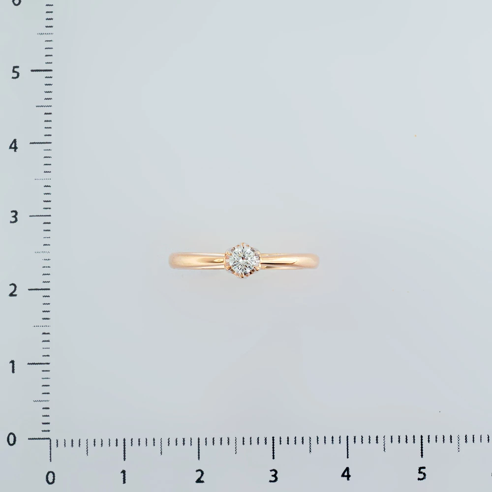 Кольцо с бриллиантом из красного золота 585 пробы