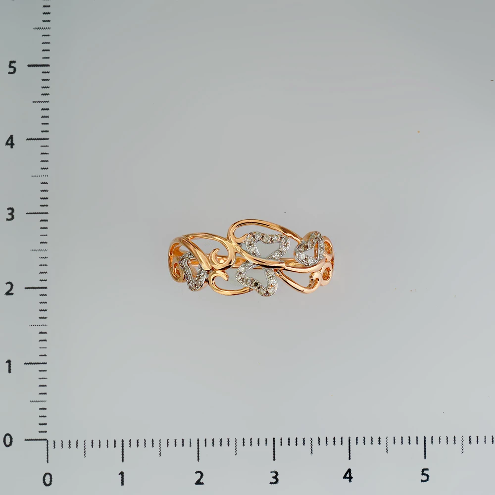 Кольцо с бриллиантом из красного золота 585 пробы