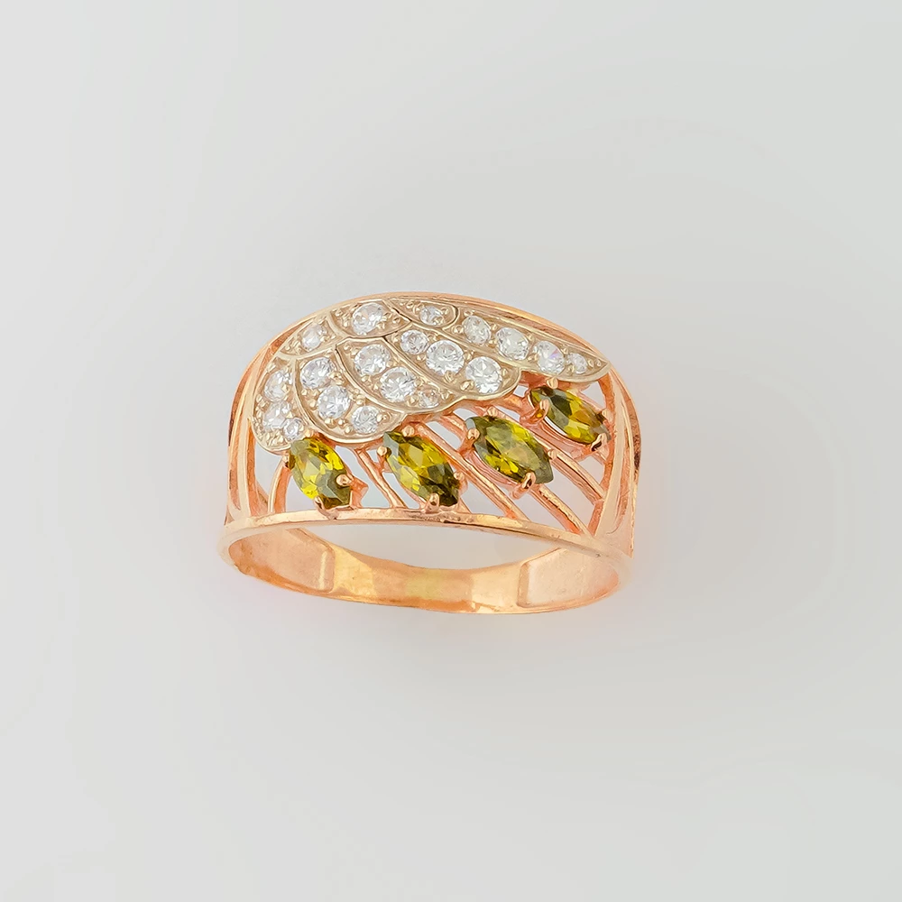 Кольцо с ситаллом из красного золота 585 пробы