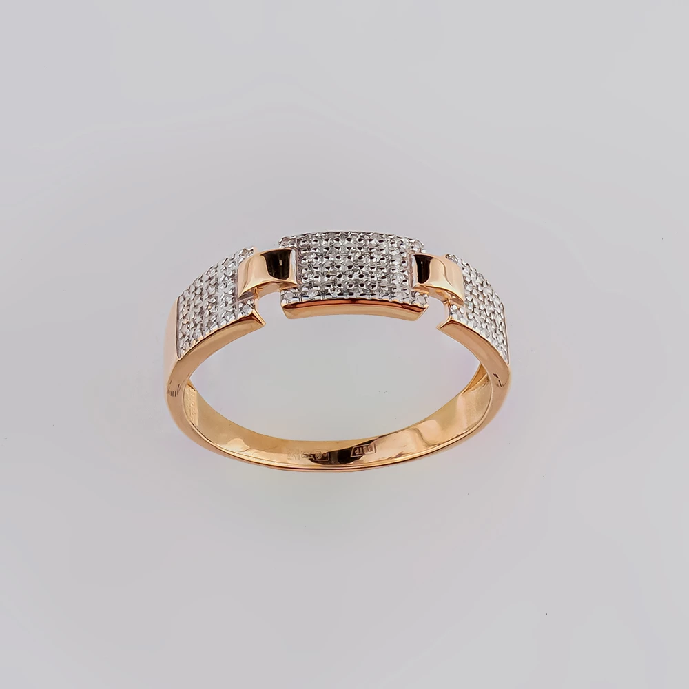 Кольцо с бриллиантом из красного золота 585 пробы