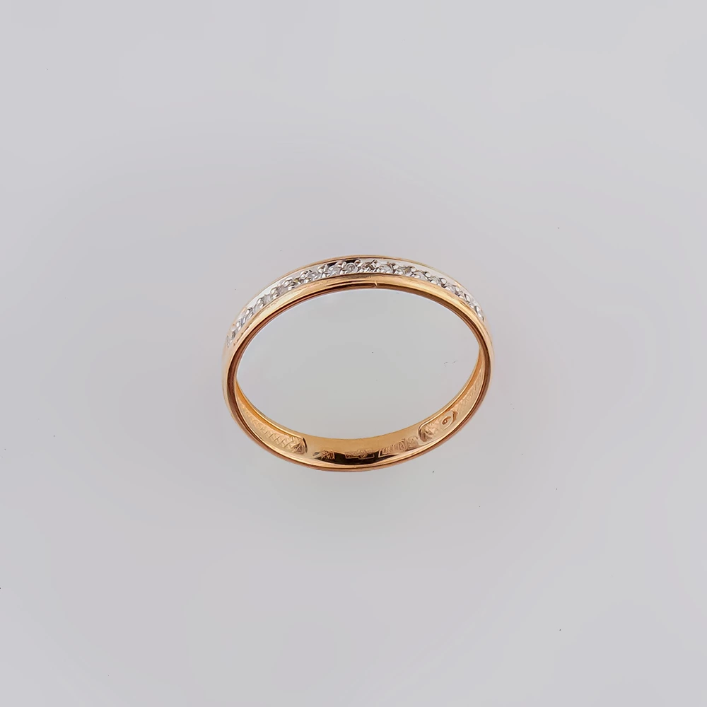 Кольцо с бриллиантом из красного золота 585 пробы