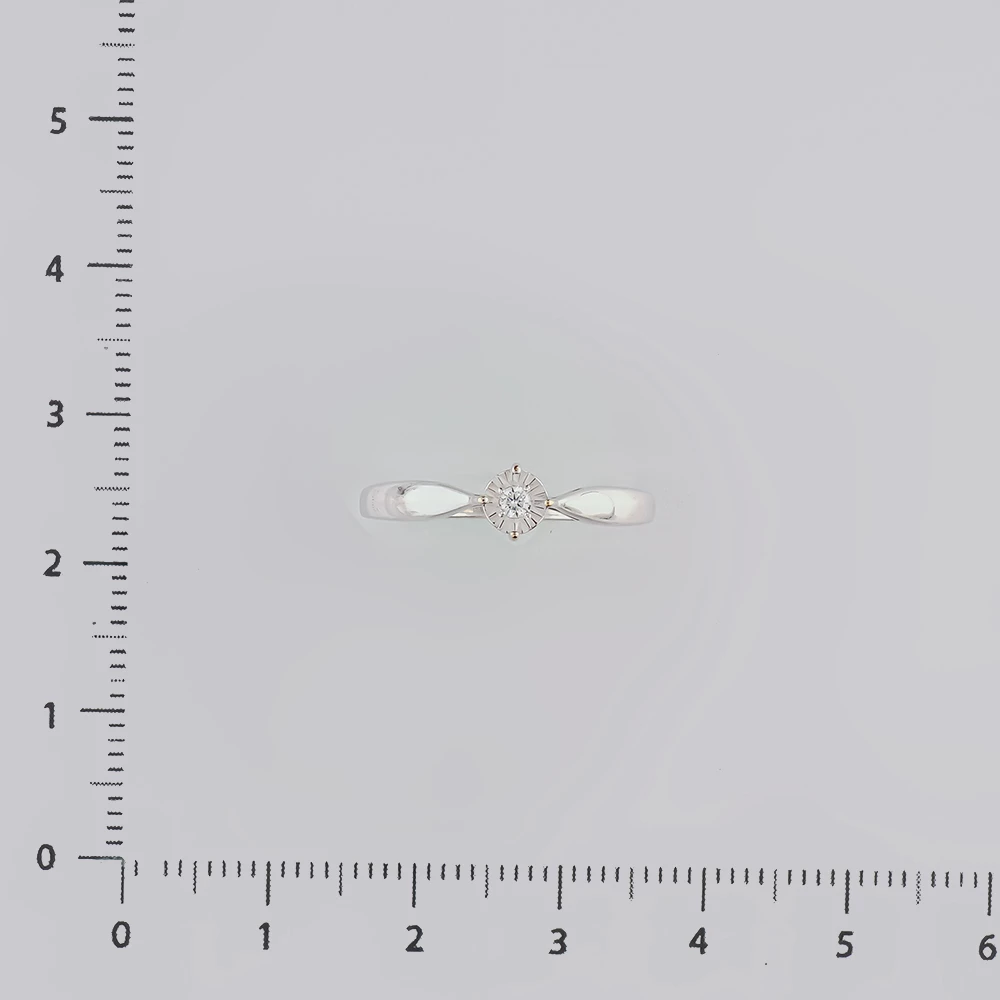 Кольцо с бриллиантом из белого золота 585 пробы