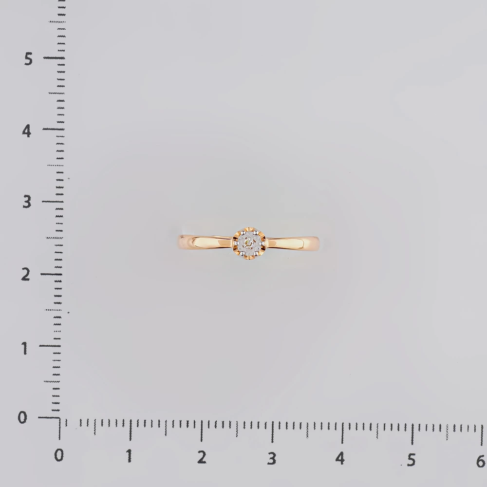 Кольцо с бриллиантом из красного золота 585 пробы