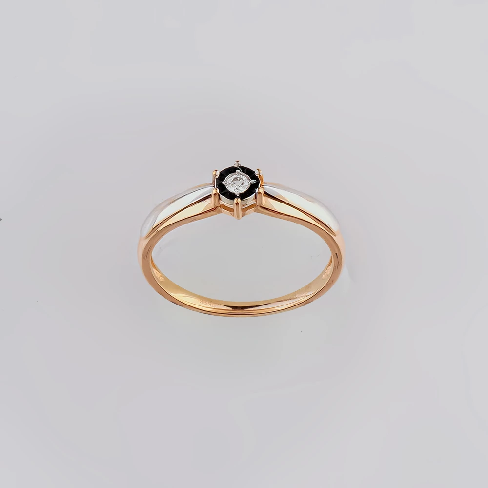 Кольцо с бриллиантом из красного золота 585 пробы