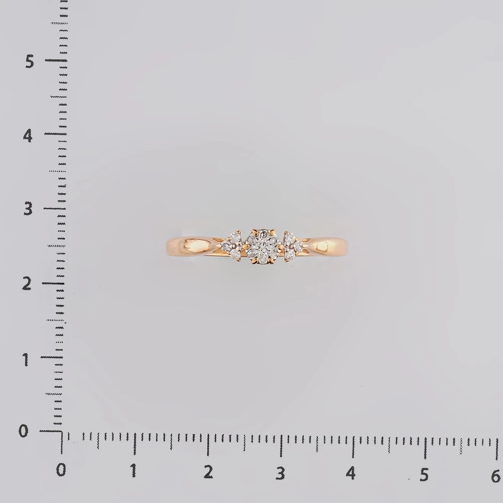 Кольцо с бриллиантом из красного золота 585 пробы