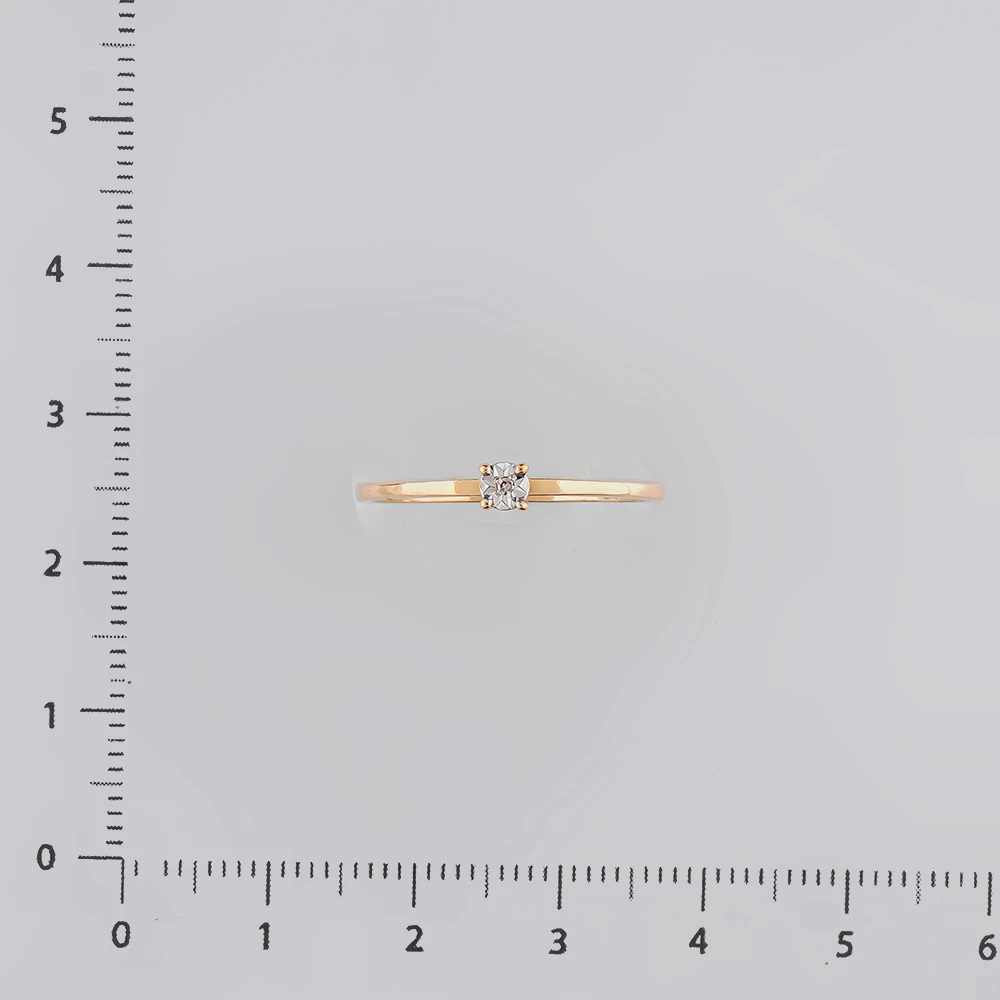 Кольцо с бриллиантом из красного золота 585 пробы