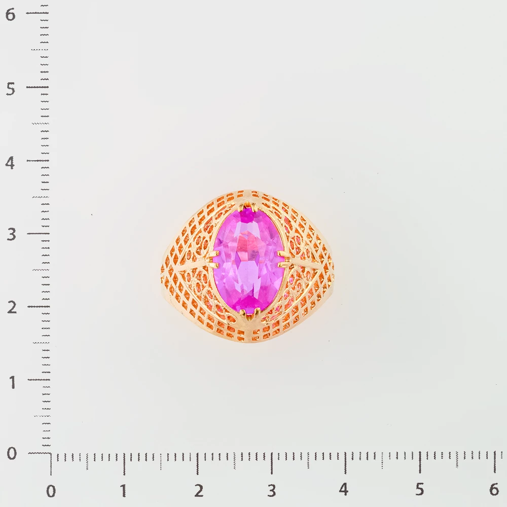 Кольцо с фианитом из красного золота 583 пробы