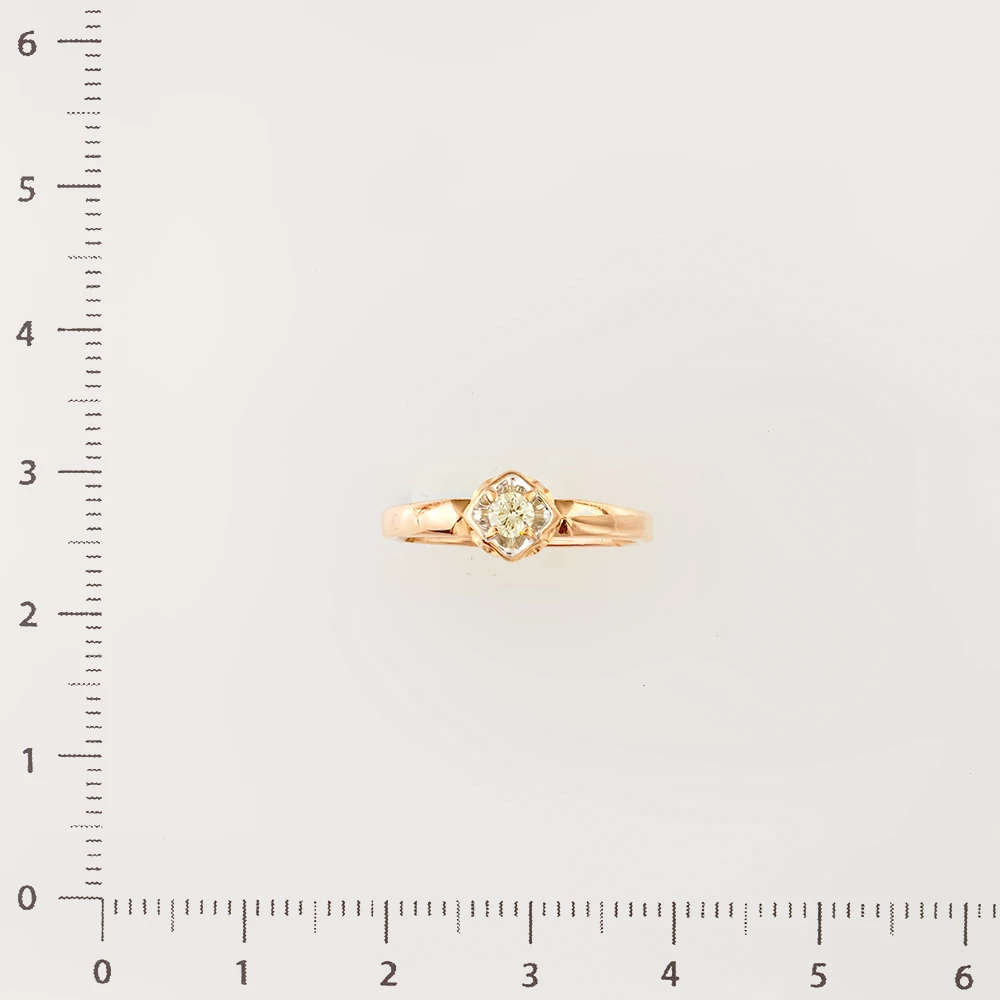 Кольцо с бриллиантом из красного золота 585 пробы