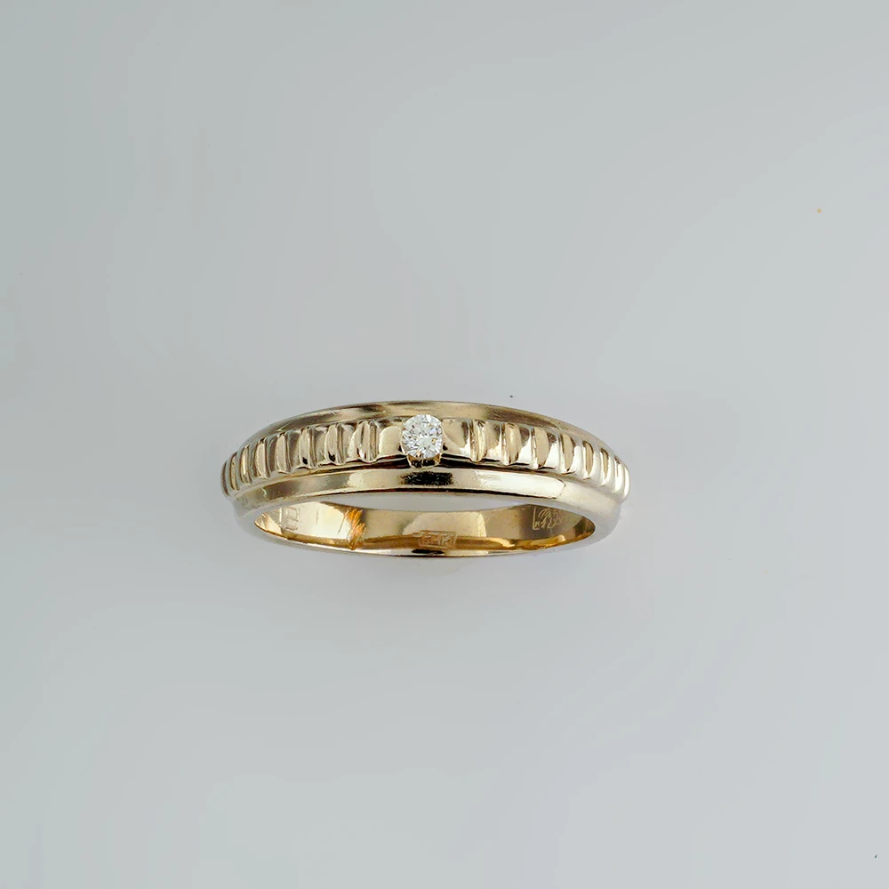 Кольцо с бриллиантом из белого золота 585 пробы