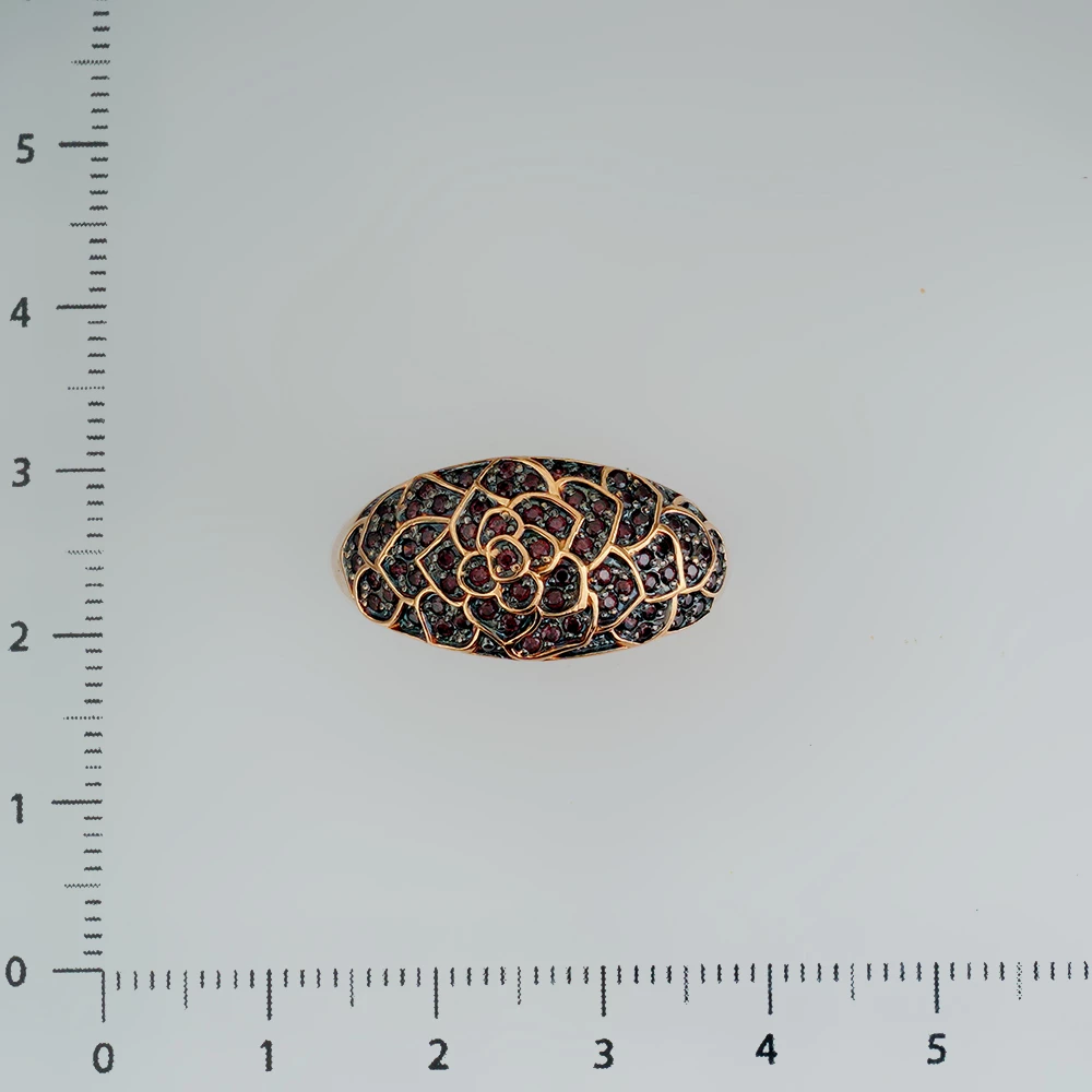 Кольцо с фианитом из красного золота 585 пробы