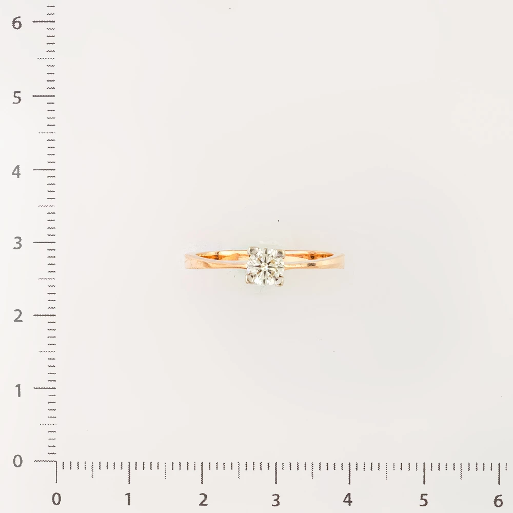 Кольцо с бриллиантом из красного золота 585 пробы