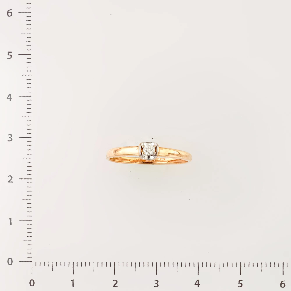 Кольцо с бриллиантом из красного золота 585 пробы