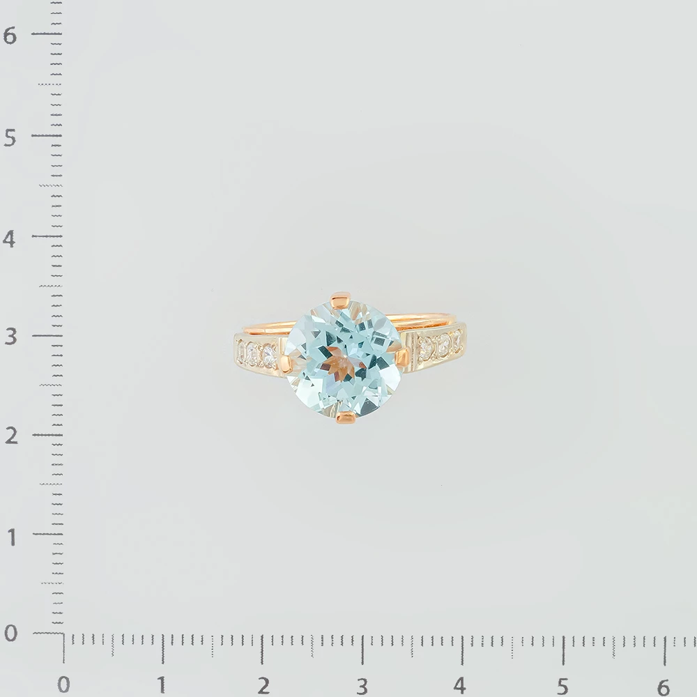 Кольцо с топазом из красного золота 585 пробы