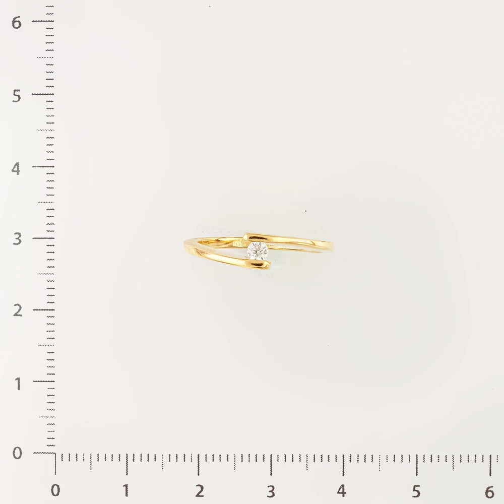 Кольцо с бриллиантом из желтого золота 585 пробы