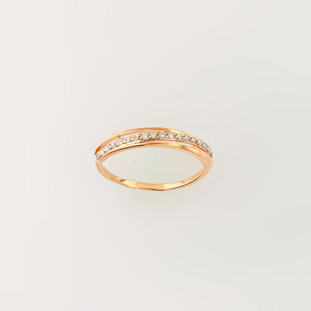 Кольцо с бриллиантом из красного золота 585 пробы