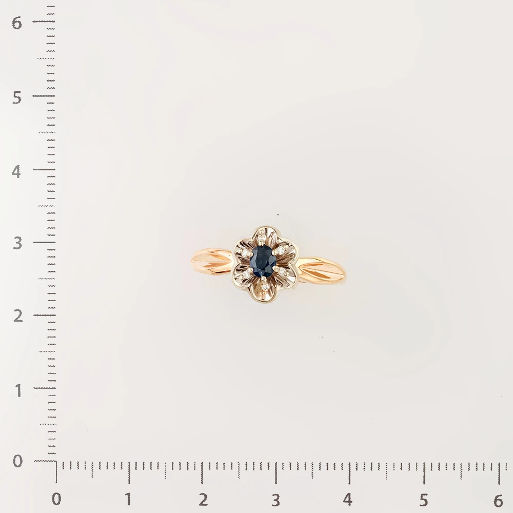 Кольцо с сапфиром из красного золота 585 пробы