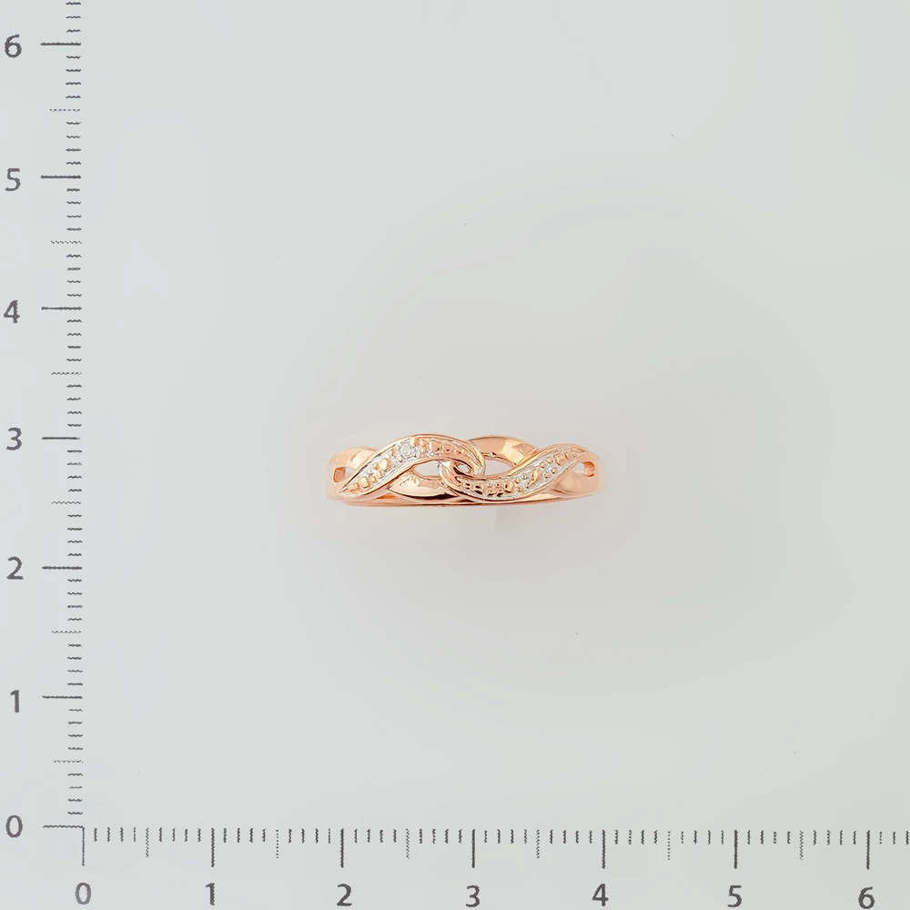 Кольцо с фианитом из красного золота 585 пробы