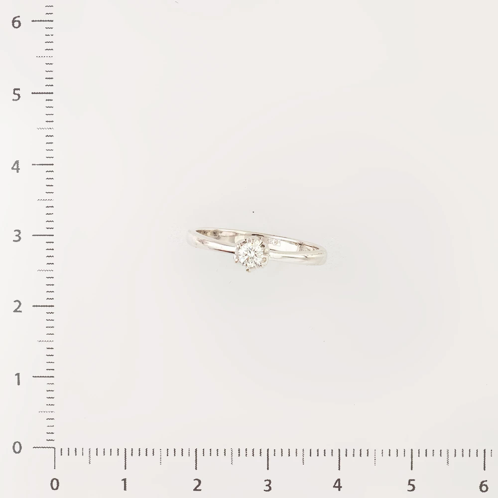 Кольцо с бриллиантом из белого золота 585 пробы