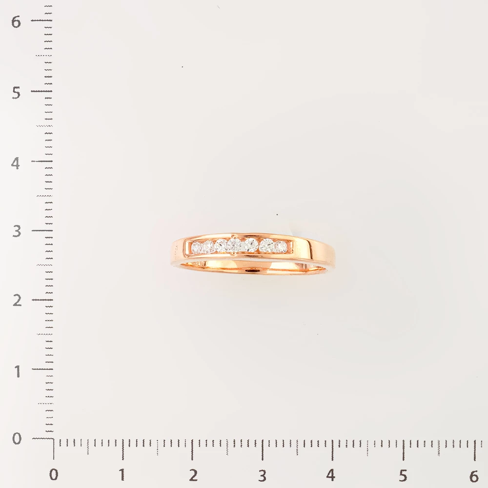 Кольцо с фианитом из красного золота 585 пробы