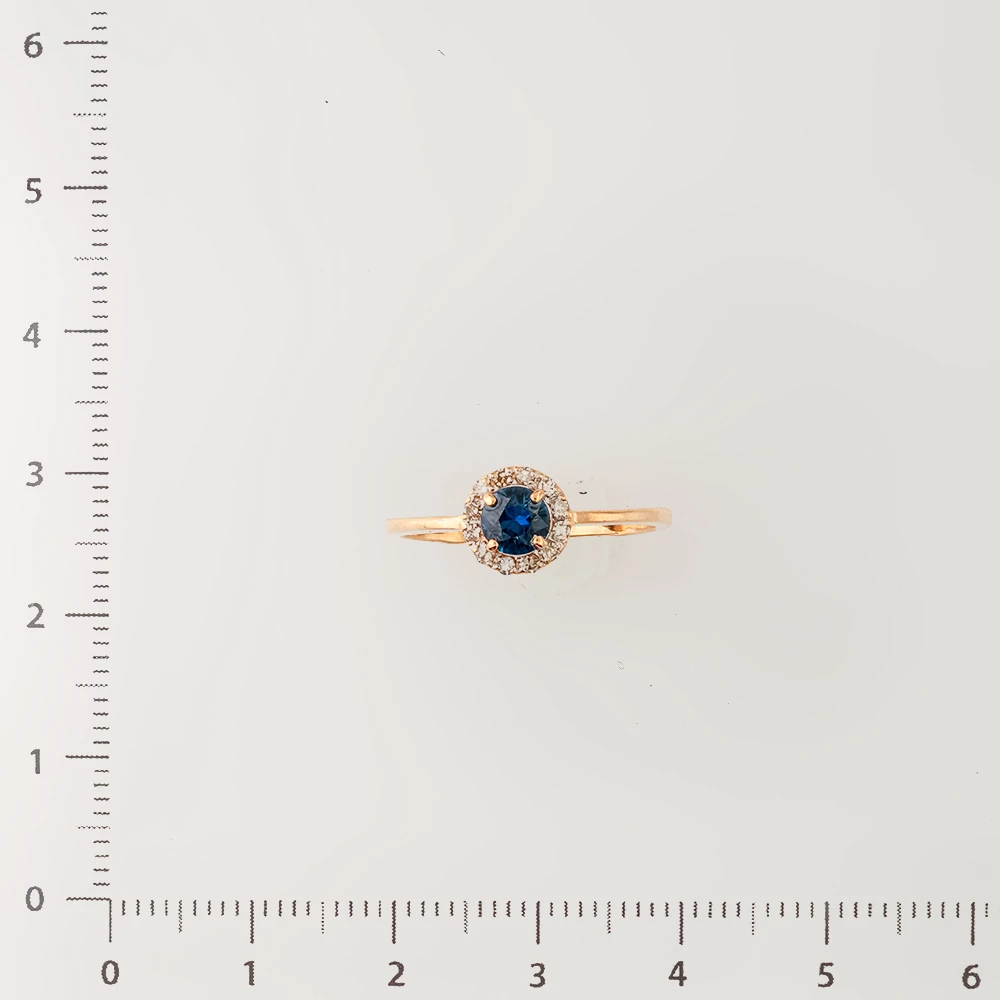 Кольцо с сапфиром из красного золота 585 пробы