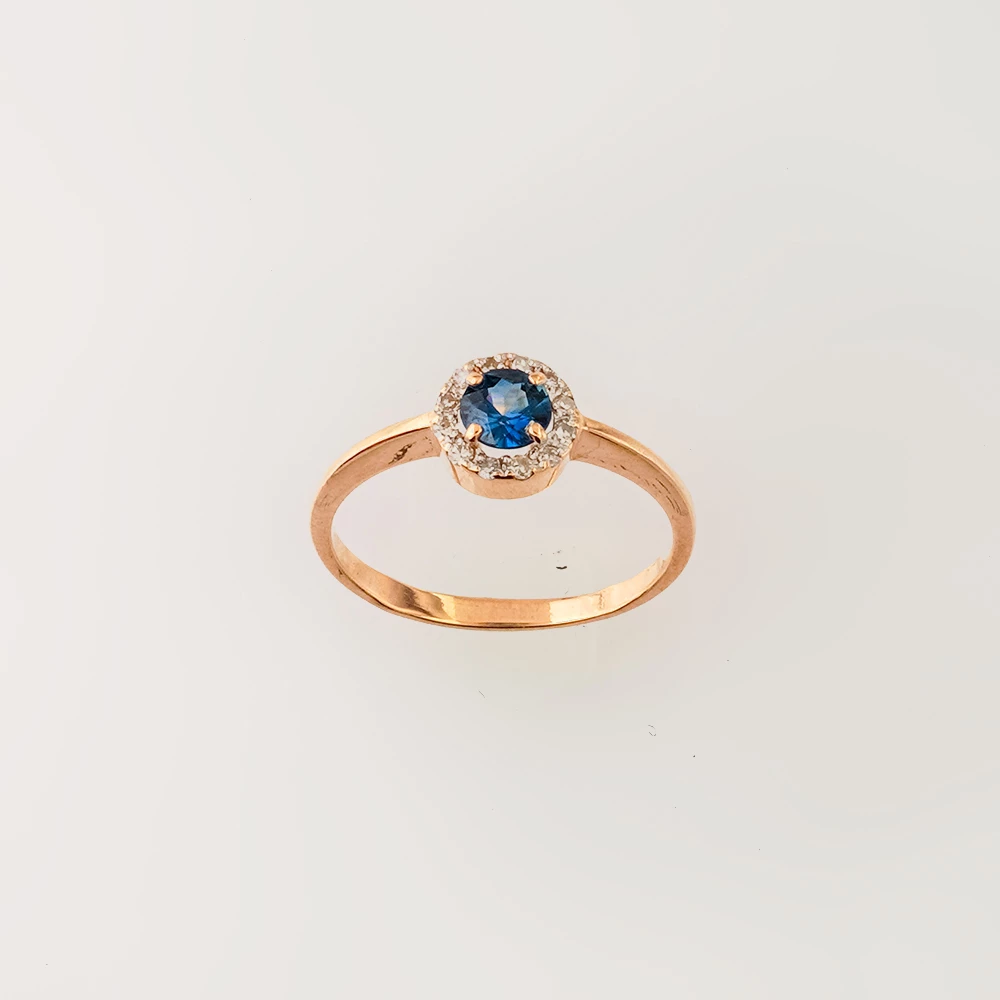 Кольцо с сапфиром из красного золота 585 пробы