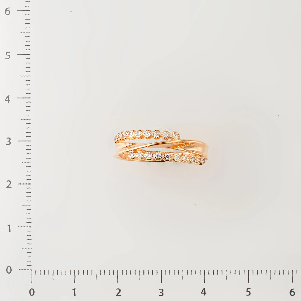 Кольцо с фианитом из красного золота 585 пробы