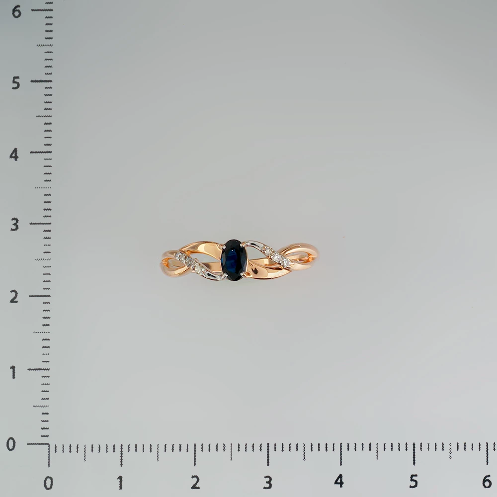 Кольцо с сапфиром из красного золота 585 пробы