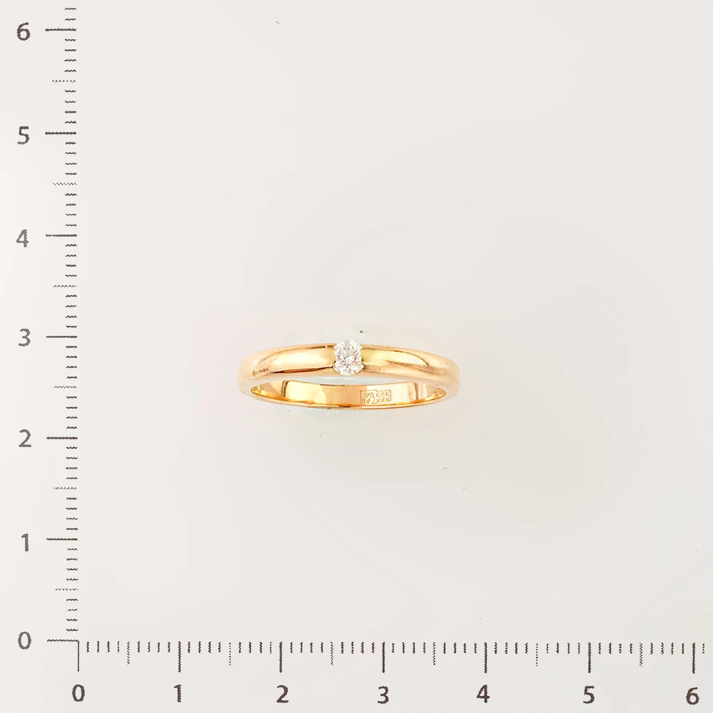 Кольцо с бриллиантом из красного золота 585 пробы