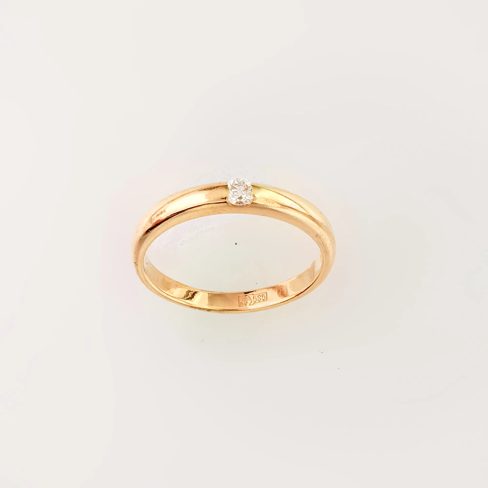 Кольцо с бриллиантом из красного золота 585 пробы