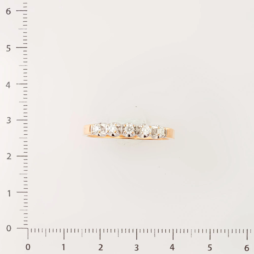 Кольцо с бриллиантом из красного золота 585 пробы