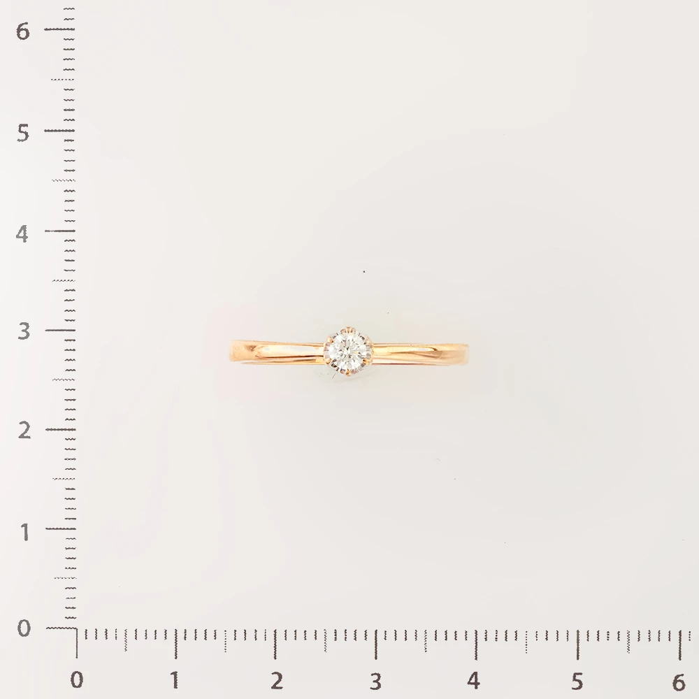 Кольцо с бриллиантом из красного золота 585 пробы