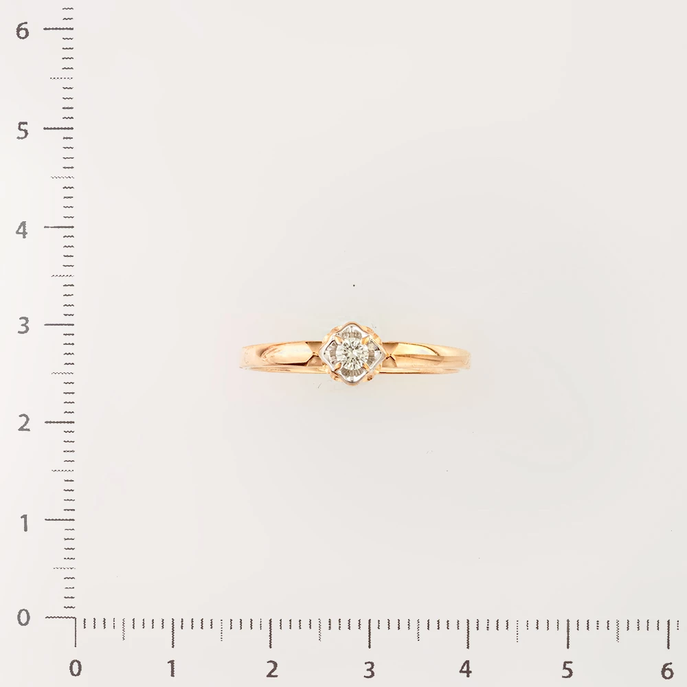 Кольцо с бриллиантом из красного золота 585 пробы