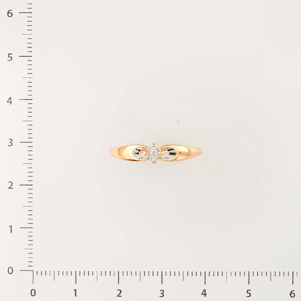 Кольцо с бриллиантом из красного золота 585 пробы