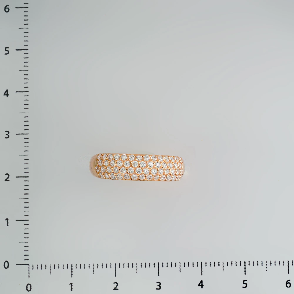 Кольцо с фианитом из красного золота 585 пробы