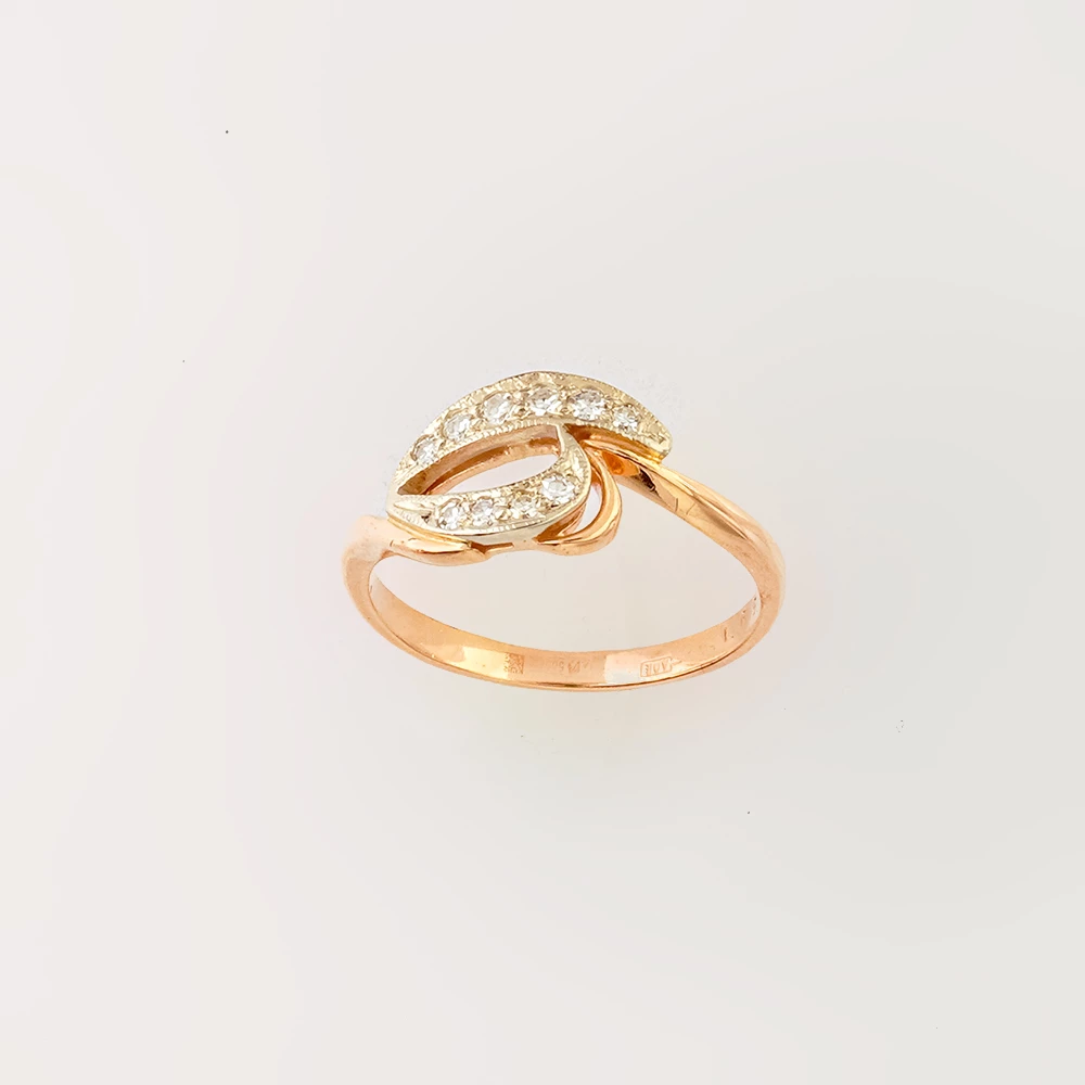 Кольцо с бриллиантом из красного золота 585 пробы