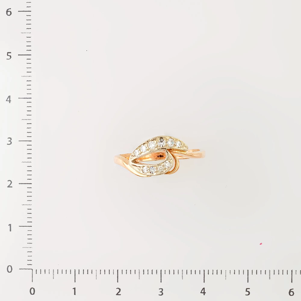 Кольцо с бриллиантом из красного золота 585 пробы