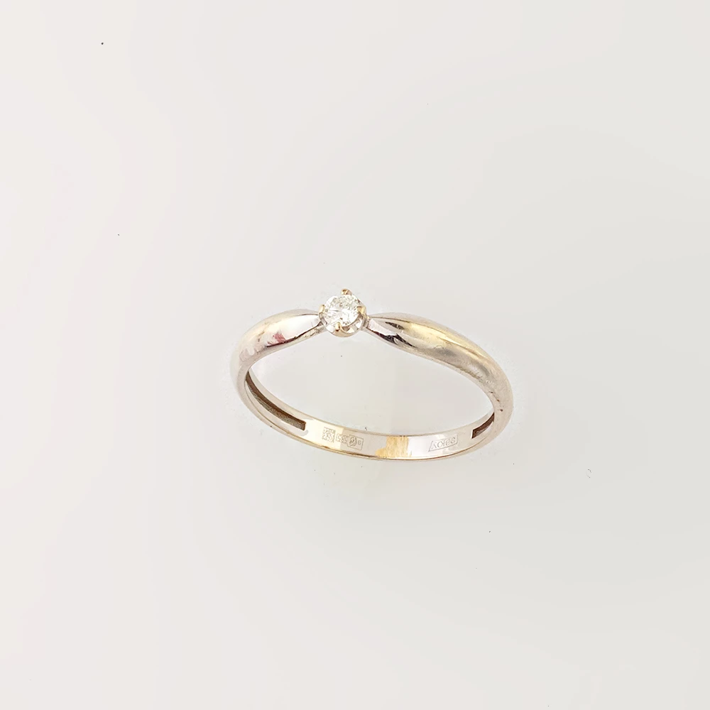 Кольцо с бриллиантом из белого золота 585 пробы