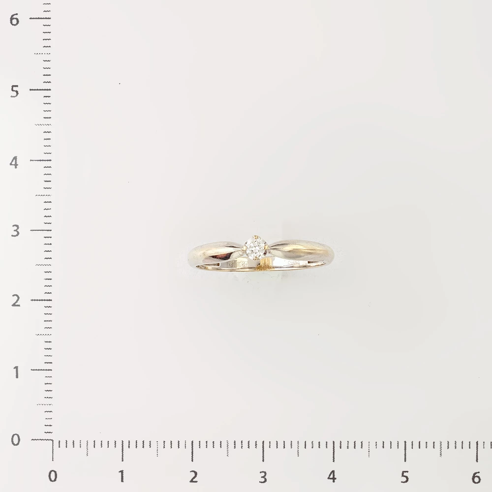 Кольцо с бриллиантом из белого золота 585 пробы