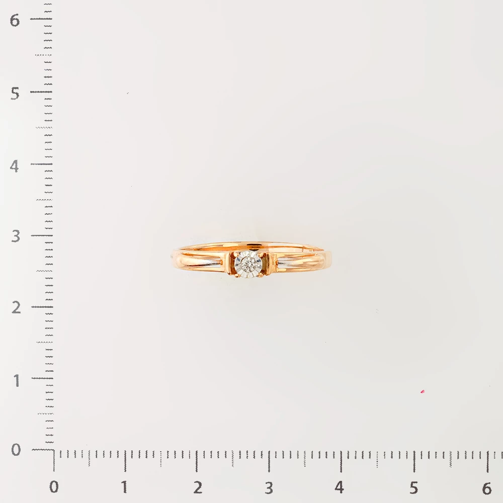 Кольцо с бриллиантом из красного золота 585 пробы