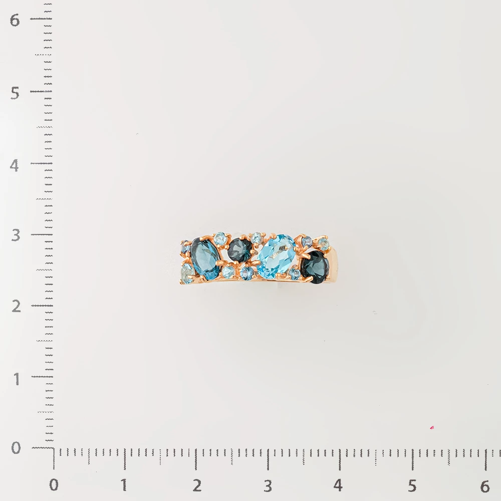 Кольцо с топазом лондон из красного золота 585 пробы